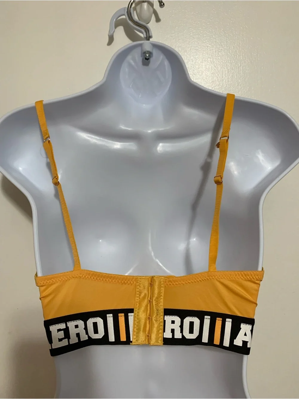Aeropostale Aero Logo Racerback Bra Mustard Yellow 38C
